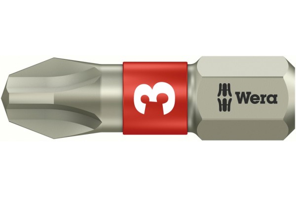 фото WE-071012 — Бита крестовая Phillips из нержавеющей стали WERA 3851/1 TS, PH 3 x 25 mm(WE-071012), WERA