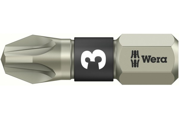фото WE-071022 — Бита крестовая Pozidriv из нержавеющей стали WERA 3855/1 TS, PZ 3 x 25 mm(WE-071022), WERA