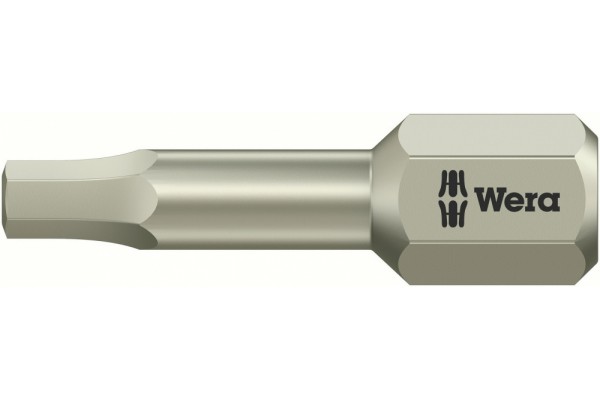фото WE-071062 — Бита шестигранная Hex-Plus из нержавеющей стали WERA 3840/1 TS, 1/8 дюйм x 25 mm(WE-071062), WERA