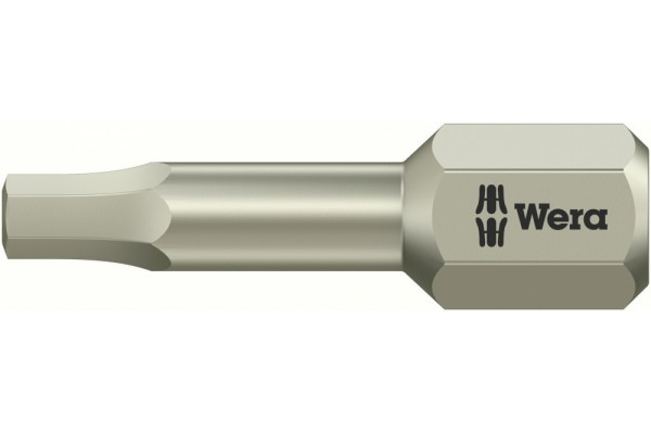 фото WE-071063 — Бита шестигранная Hex-Plus из нержавеющей стали WERA 3840/1 TS, 9/64 дюйм x 25 mm(WE-071063), WERA