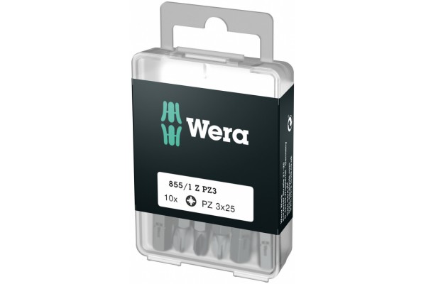 фото WE-072405 — Набор бит WERA 851/1 Z DIY, PZ 3 x 25 mm (10 шт.)(WE-072405), WERA