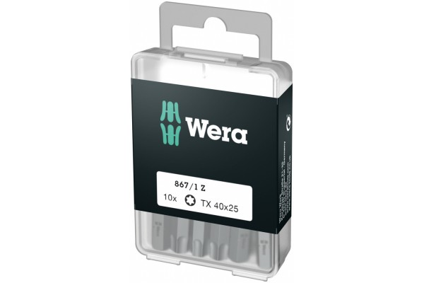 фото WE-072412 — Набор бит WERA 867/1 DIY TORX, TX 40 x 25 mm (10 шт.)(WE-072412), WERA