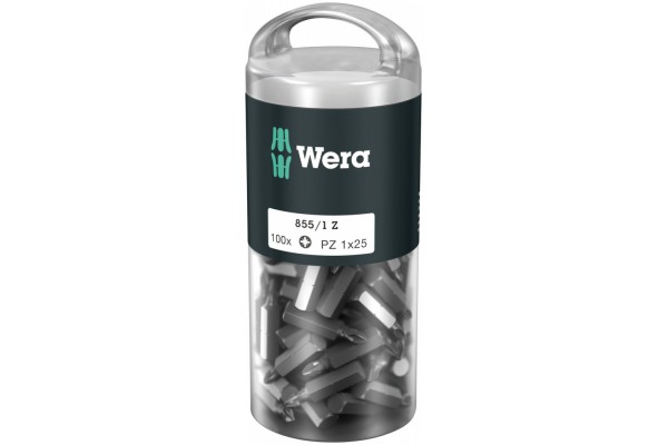 фото WE-072443 — Набор бит WERA 855/1 Z DIY 100, PZ 1 x 25 mm (100 шт.)(WE-072443), WERA