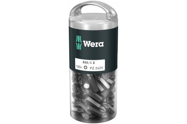 фото WE-072444 — Набор бит WERA 855/1 Z DIY 100, PZ 2 x 25 mm (100 шт.)(WE-072444), WERA