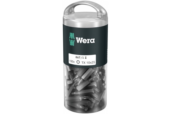 фото WE-072446 — Набор бит WERA 867/1 TORX DIY 100, TX 10 x 25 mm (100 шт.)(WE-072446), WERA