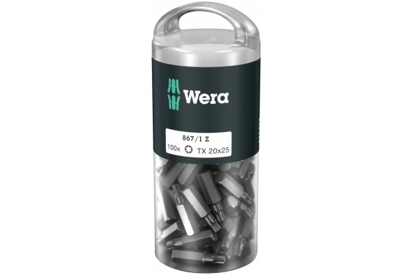 фото WE-072448 — Набор бит WERA 867/1 TORX DIY 100, TX 20 x 25 mm (100 шт.)(WE-072448), WERA