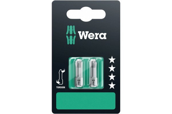 фото WE-073324 — Набор бит в блистерной упаковке WERA 851/1 TZ SB PH2, PH 2 x 25 mm(WE-073324), WERA