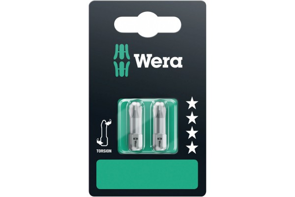 фото WE-073325 — Набор бит в блистерной упаковке WERA 851/1 TZ SB PH3, PH 3 x 25 mm(WE-073325), WERA