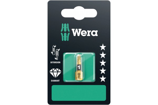 фото WE-073336 — Бита в блистерной упаковке WERA 855/1 BDC SB PZ1, PZ 1 x 25 mm(WE-073336), WERA