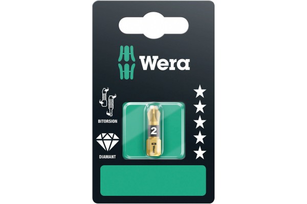 фото WE-073337 — Бита в блистерной упаковке WERA 855/1 BDC SB PZ2, PZ 2 x 25 mm(WE-073337), WERA