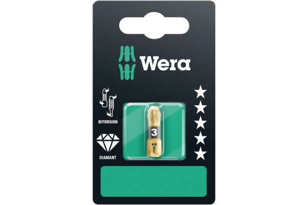 фото WE-073338 — Бита в блистерной упаковке WERA 855/1 BDC SB PZ3, PZ 3 x 25 mm(WE-073338), WERA