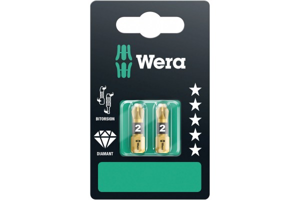 фото WE-073339 — Набор бит в блистерной упаковке WERA 855/1 BDC SB, 2 x PZ 2 x 25 mm(WE-073339), WERA