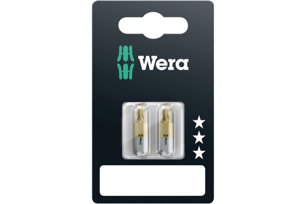 фото WE-073513 — Биты в блистерной упаковке WERA 851/1 TiN SB PH2, PH 2 x 25 mm(WE-073513), WERA