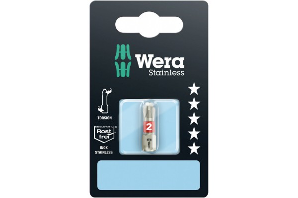 фото WE-073611 — Биты в блистерной упаковке WERA 3851/1 TS SB PH 2, PH 2 x 25 mm(WE-073611), WERA