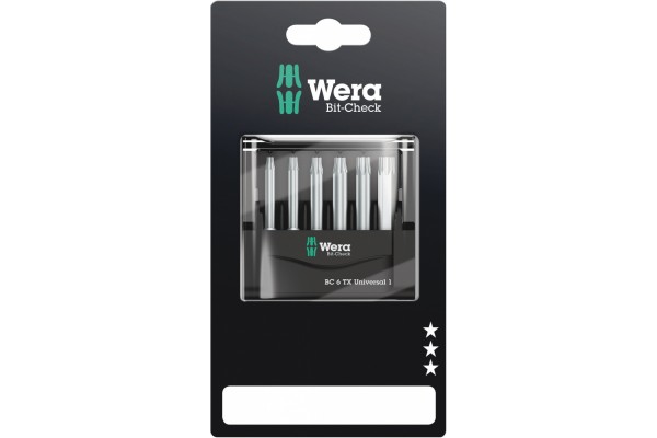 фото WE-073637 — Набор бит WERABit-Check 6 TX Universal 1 SB(WE-073637), WERA