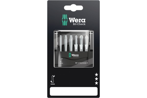 фото WE-073638 — Набор бит WERA Bit-Check 6 Universal 2 SB(WE-073638), WERA