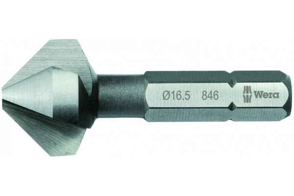фото WE-104630 — Зенкер конический WERA 846 90° с 3 канавками, 6.3 mm(WE-104630), WERA