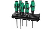 WE-105622 — Набор отвёрток WERA 335/350/355/6 шлиц, Phillips и Pozidriv с лазерной насечкой, 6 предметов