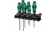 WE-105650 — Набор отвёрток WERA 334/6 Rack с лазерной насечкой, шлиц и Phillips, 6 предметов