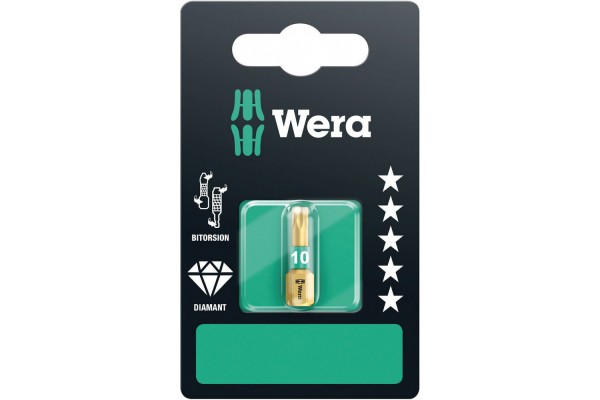 фото WE-134374 — Биты в блистерной упаковке WERA 867/1 BDC SB TORX, TX 10 x 25 mm(WE-134374), WERA