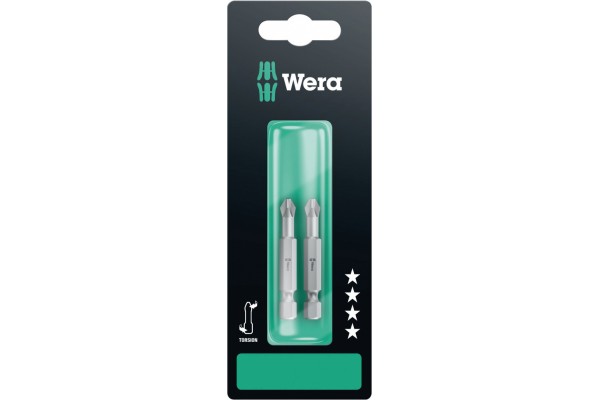 фото WE-134382 — Биты в блистерной упаковке WERA 851/4 TZ SB PH3, PH 3 x 50 mm(WE-134382), WERA