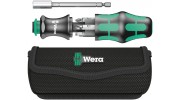 WE-134491 — Ручка-битодержатель со встроенным магазином для бит и телескопическим жалом WERA Kraftform Kompakt 28 с набедренной сумкой, 7 предметов
