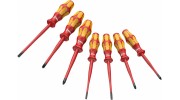 WE-135961 — Набор диэлектрических отвёрток WERA 160 iSS/7 Kraftform Plus Серия 100; с тонким жалом и утончённой ручкой, 7 предметов