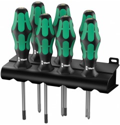 WE-320540 — Набор отвёрток WERA 335/350/367/7 Rack шлиц, Phillips, Pozidriv и TORX, лазерная насечка, 7 предметов