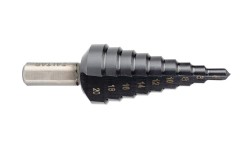 фото Сверло ступенчатое, HSS TiAlN, Gr.2, Ø4-20 мм, прямая канавка, трёхплоскостной хвостовик (ZA-50067])