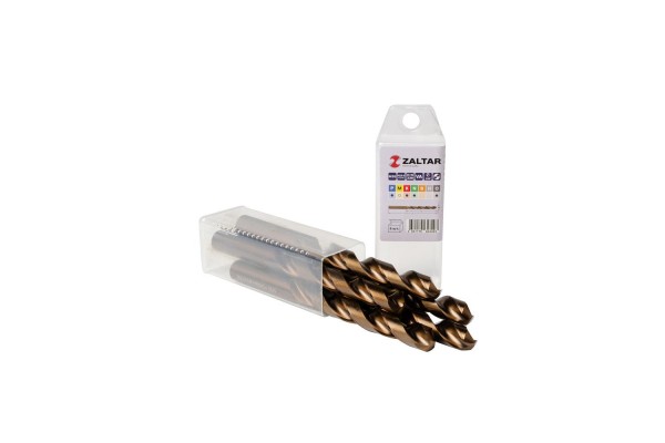 фото Комплект свёрл по металлу индустриальных, 5 шт, DIN 338, HSS-E Co5, Тип VA, 5xD, Ø13.00 мм(ZA-74130-S5), ZALTAR