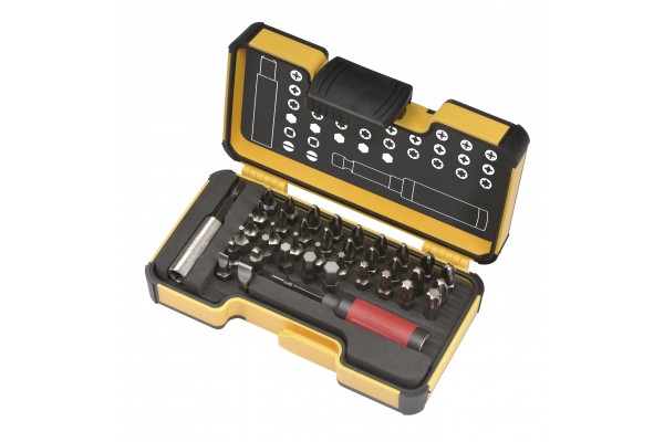 фото Набор бит SL/PZ/PH/HEX/Tx/SQ с рукояткой ERGONIC  и битодержателем STAR в кейсе, 38 шт Felo 02073806(02073806), FELO