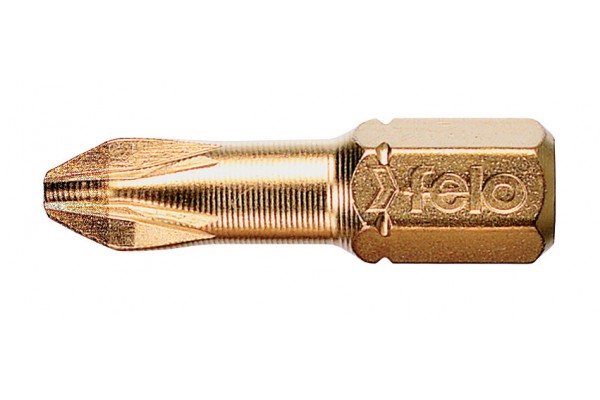 фото Бит 1/4" с алм. напылением, PZ2х25, серия 021 С6,3TIN FELO 021 020 80(02102080), FELO