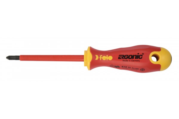фото Отвертка диэлектрическая Ergonic  крестовая PZ 2X100 Felo 41520390(41520390), FELO