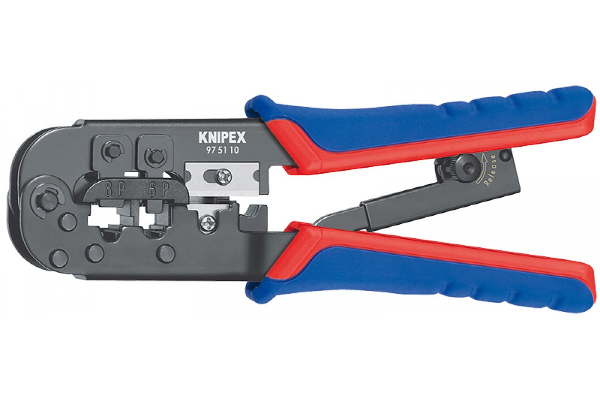 Обжим кабеля. Knipex 97 51 12. Ручной обжимник Knipex KN-975110. Обжимной инструмент RG-45 Knipex. Пресс-клещи для опрессовки штекеров Western Knipex/KN-975110.