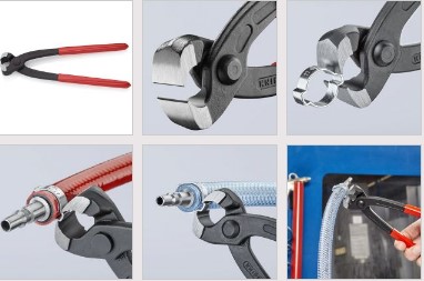 KNIPEX, KN-1098I220, Клещи для хомутов с ушками KNIPEX KN-1098I220