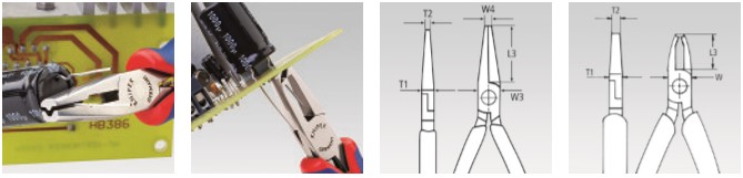 KNIPEX, KN-3612130, Плоскогубцы монтажные для электроники 36 12 130