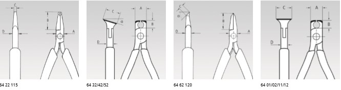 KNIPEX, KN-6442115, Кусачки торцевые для электроники 64 42 115