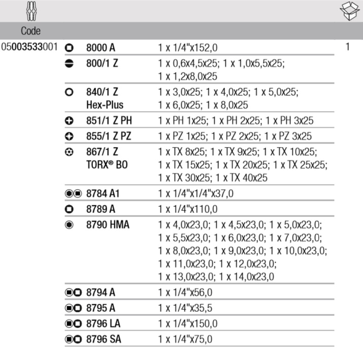 WERA, WE-003533, 8100 SA 2 Набор трещоток Zyklop Speed, 1/4