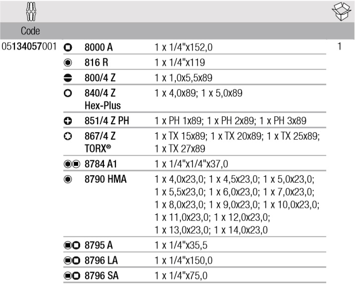 WERA, WE-134057, 8100 SA 5 Модуль-Вставка 1/4