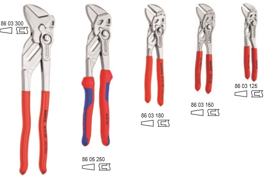 KNIPEX, KN-8603180, Клещи переставные-гаечный ключ 86 03 180