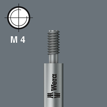 Хвостовик с резьбой  M 4 (тип хвостовика Wera 11)
